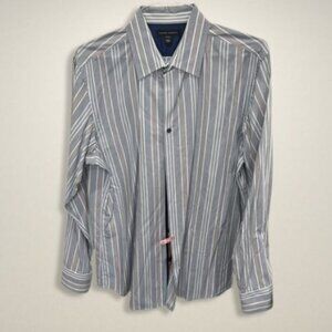 Banana Republic Button-Up Shirt Long Sleeve Striped Down Pattern‎ Blue/White M L
